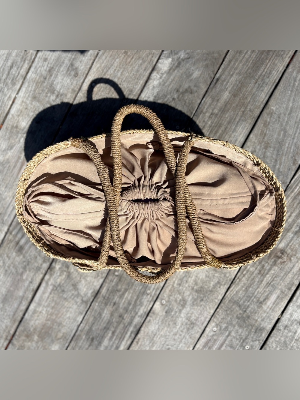 Skēmo Large Woven Straw Bag Luxury Stones Bling Double Handle Tote Designer Rare - Picture 9 of 15